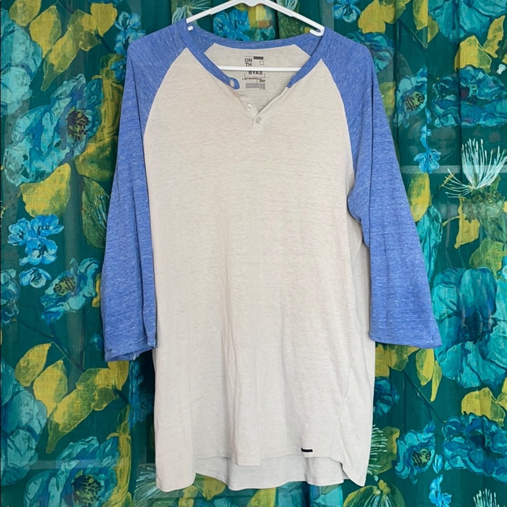 Super comfortable men’s 3/4 sleeve henley shirt